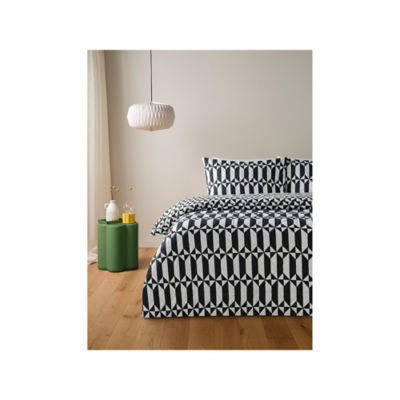 ASDA Black & White Pinsonic Creative Geometric Duvet Set Single