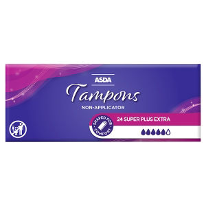ASDA 24 Super Plus Extra Tampons Non-Applicator