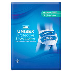 ASDA UNISEX Super Absorbent Underwear Incontinence Pants EXTRA Large
