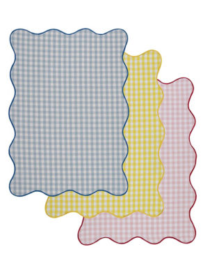 ASDA Check Scalloped Tea Towel Set