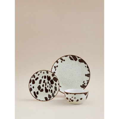ASDA White Cow Print Dinner Set 12 Piece