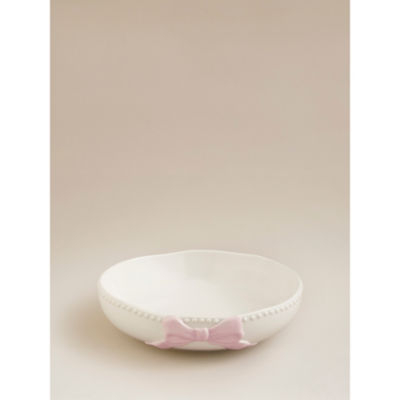 ASDA Pink & White Bow Pasta Bowl