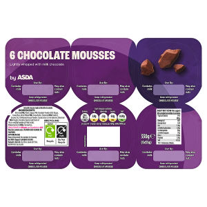 ASDA Chocolate Mousses 6 x 55g (330g)