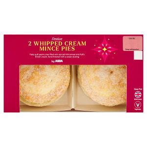 ASDA 2 Festive Whipped Cream Mince Pies