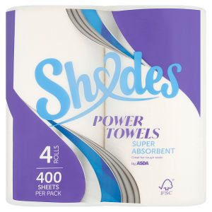 ASDA Shades Shades Power Towels 4 Rolls