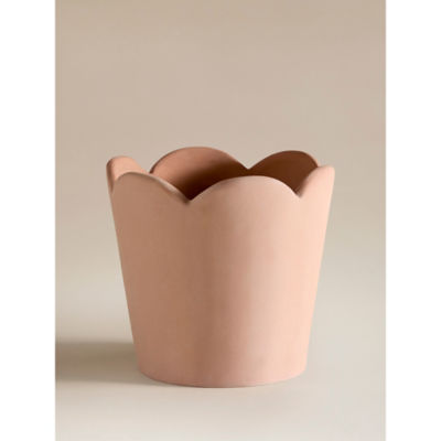 ASDA Coral Ceramic Scalloped Planter