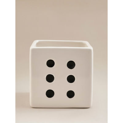 ASDA White Ceramic Dice Planter