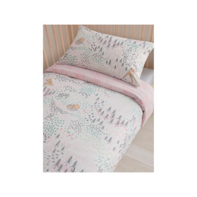 ASDA Disney Bambi Pink Reversible Cotton Toddler Duvet Set