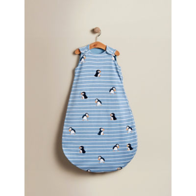 ASDA Blue Puffin Tufted Cotton Summer Sleeping Bag 1 Tog 0-6 Months