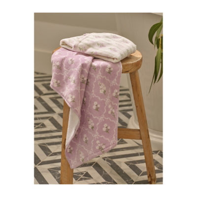ASDA Stacey Solomon Lilac Ribbon Floral Cotton Guest Towels - Set of 2