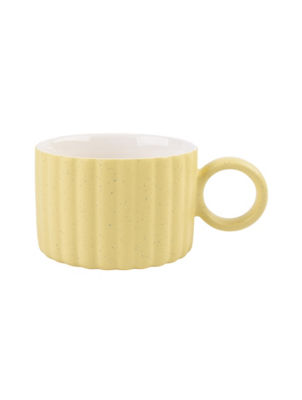 ASDA Yellow Embossed Speckle Ribbed Mug