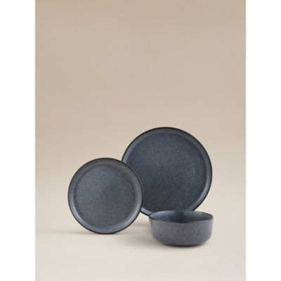 ASDA Dark Grey Concrete Dinner Set 12 Piece
