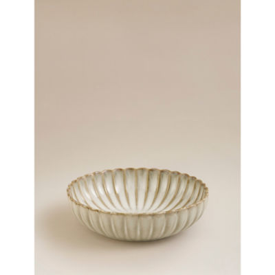 ASDA Natural Brown Reactive Glaze Scalloped Pasta Bowl