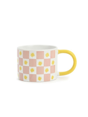 ASDA Pink Check Sunshine Mug