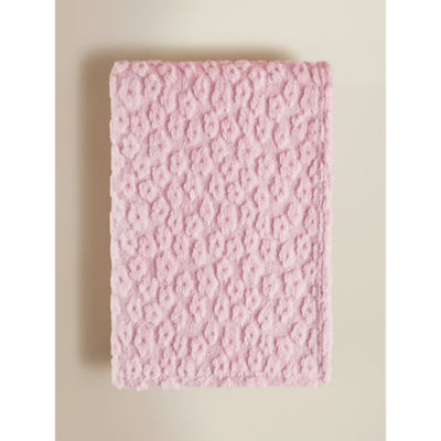 ASDA Pink Floral Textured Super Soft Throw 120x150