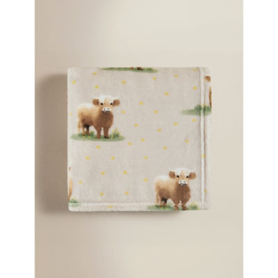 ASDA Natural Highland Cow Daisy Super Soft Throw 120x150