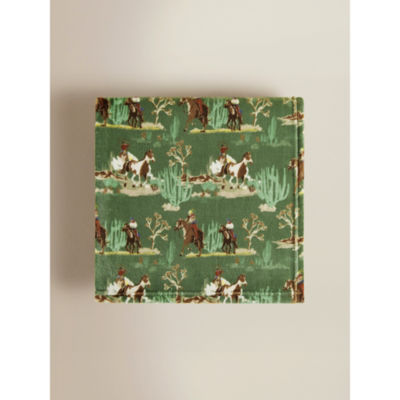ASDA Green Western Horse Super Soft Throw 120x150
