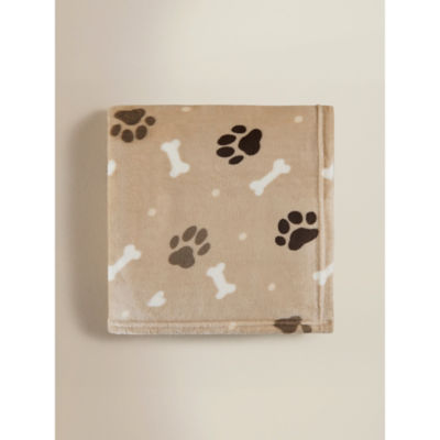 ASDA Paw Print Super Soft Throw 120x150