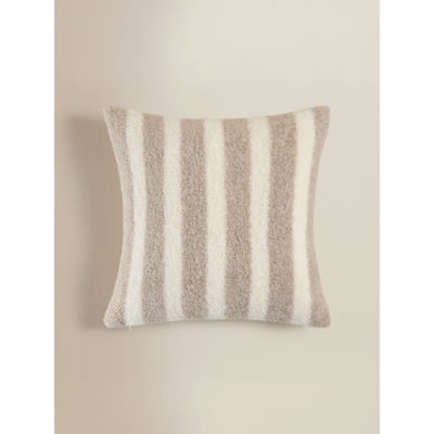 ASDA Neutral Stripe Borg Cushion 45x45