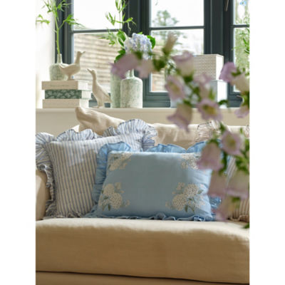 ASDA Stacey Solomon Embroidered Hydrangea Ruffle Cushion
