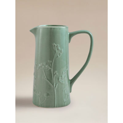 ASDA Green Flower Pattern Jug Vase