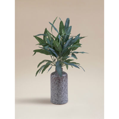ASDA Blue Artificial Willow Leaf In Ceramic Pot