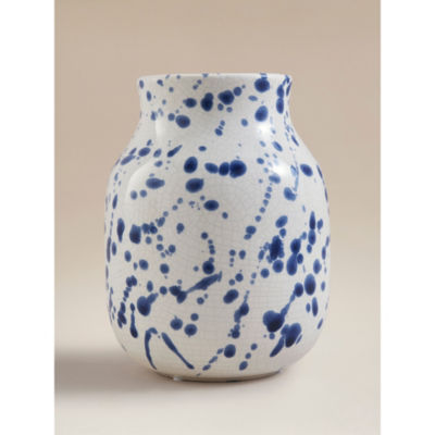 ASDA Blue Splatter Ceramic Vase