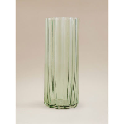 ASDA Green Wide Rib Glass Vase