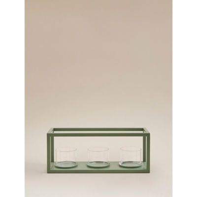 ASDA Green Three Candle Tealight Holder
