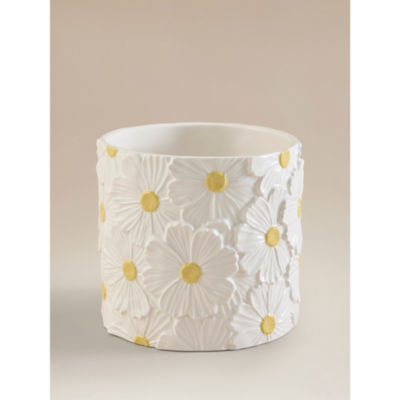 ASDA White Ceramic Daisy Planter