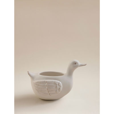 ASDA White Ceramic Duck Planter