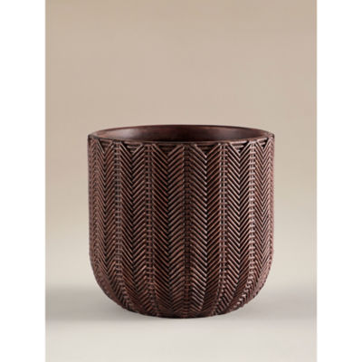 ASDA Brown Herringbone Ribbed Planter