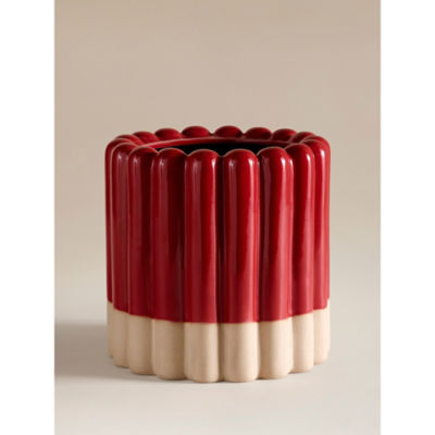 ASDA Red Ceramic Two Tone Planter