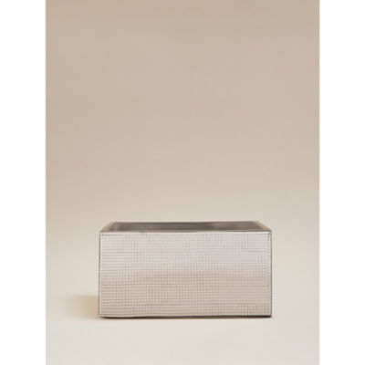 ASDA Silver Rectangular Disco Planter