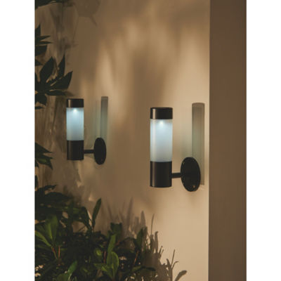 ASDA Black Solar Wall Light - Set of 2
