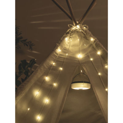 ASDA Green & White Portable Solar Spotlight & String Lights