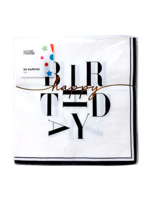 ASDA Mono Birthday Napkins 20pk