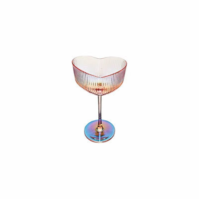 ASDA Pink Iridescent Heart Coupe Glasses - Set of 4