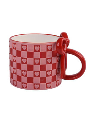 ASDA Xl Checkerboard Bow Mug