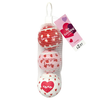 ASDA Valentines Pet Tennis Balls 3Pk