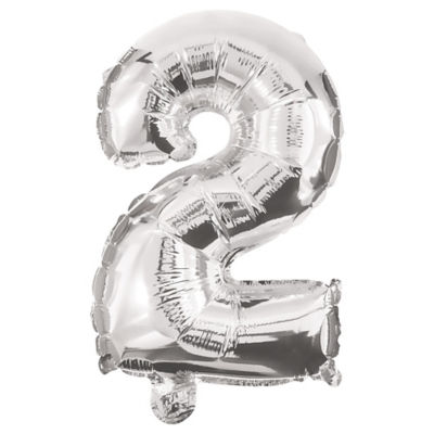 George Silver 95Cm Number Helium Balloon No 2