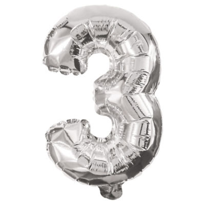George Silver 95Cm Number Helium Balloon No 3