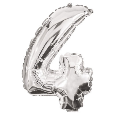 George Silver 95Cm Number Helium Balloon No 4