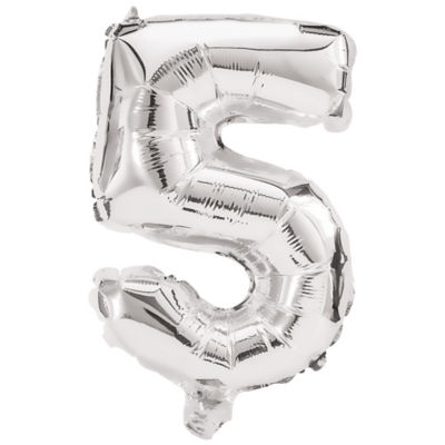 George Silver 95Cm Number Helium Balloon No 5