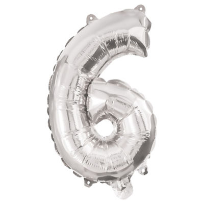 George Silver 95Cm Number Helium Balloon No 6