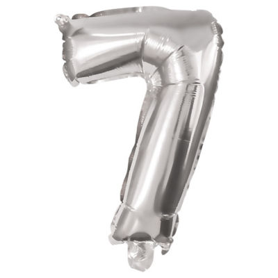 George Silver 95cm Number Helium Balloon No 7