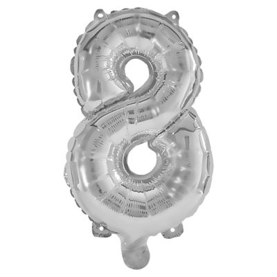 George Silver 95cm Number Helium Balloon No 8