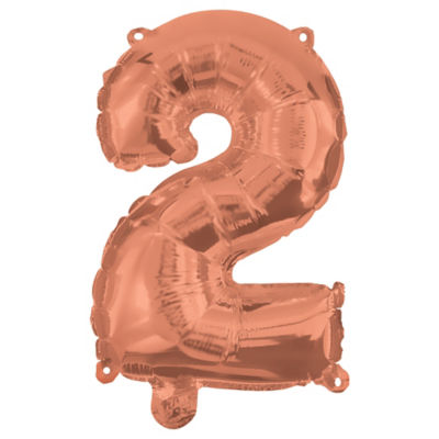 George Rose Gold 95Cm Number Helium Balloon No 2