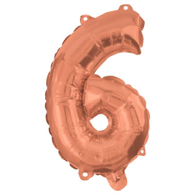 George Rose Gold 95Cm Number Helium Balloon No 6