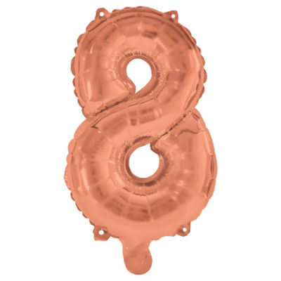 George Rose Gold 95Cm Number Helium Balloon No 8